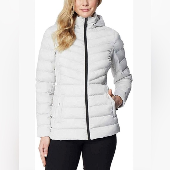 32 Degrees Heat Women's Hooded 4-Way Stretch Jacket  in Silver Post- size small - Picture 1 of 10
